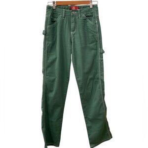 Dickies Jeans Painter Pants Green Multiple Pockets Denim Casual Girls SZ 0/24